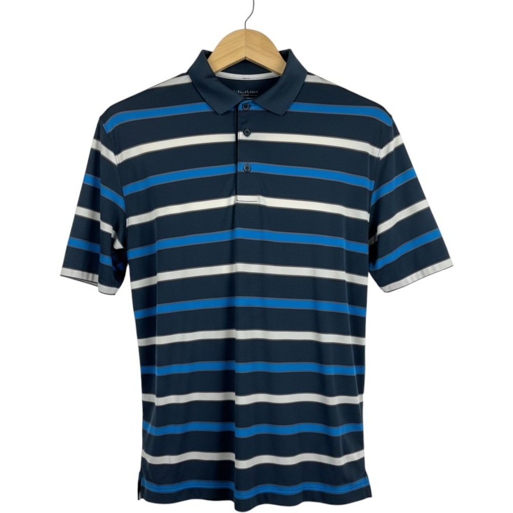 Nike Golf Polo Shirt Mens XXL Blue Striped Dri-FIT Tour Performance‎ Treetops